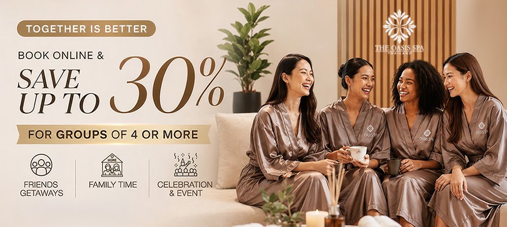立即線上預訂，四人或以上同行，在Oasis Spa享受最高30%的專屬折扣！